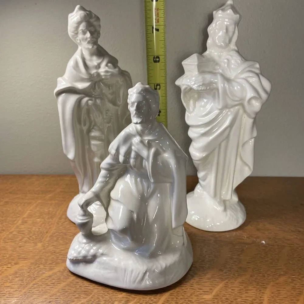 Vintage Atlantic Mold Lot 3 PC Wise‎ Men Ceramic White